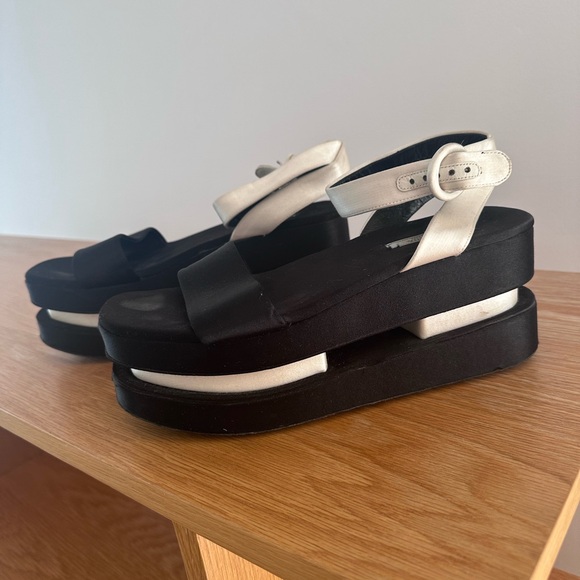 PRADA SILK PLATFORM SANDAL - Picture 2 of 5